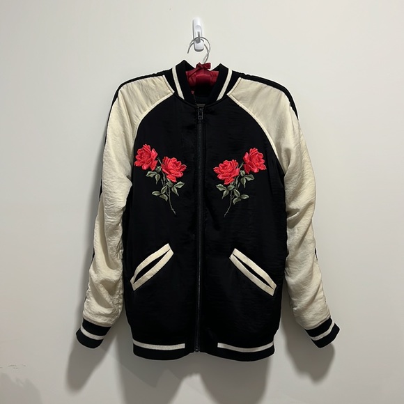 Capulet Silk Bomber with Rose Embroidery XS - Picture 4 of 14